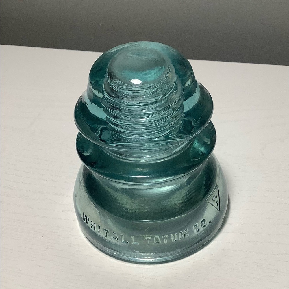 Whitall Tatum Co-No 1- Blue Green Glass Insulator